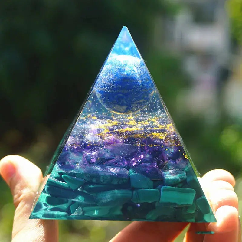 Orgonite « Gaia » en Lapis-Lazuli, Améthyste et Malachite MaPierreDeProtection®