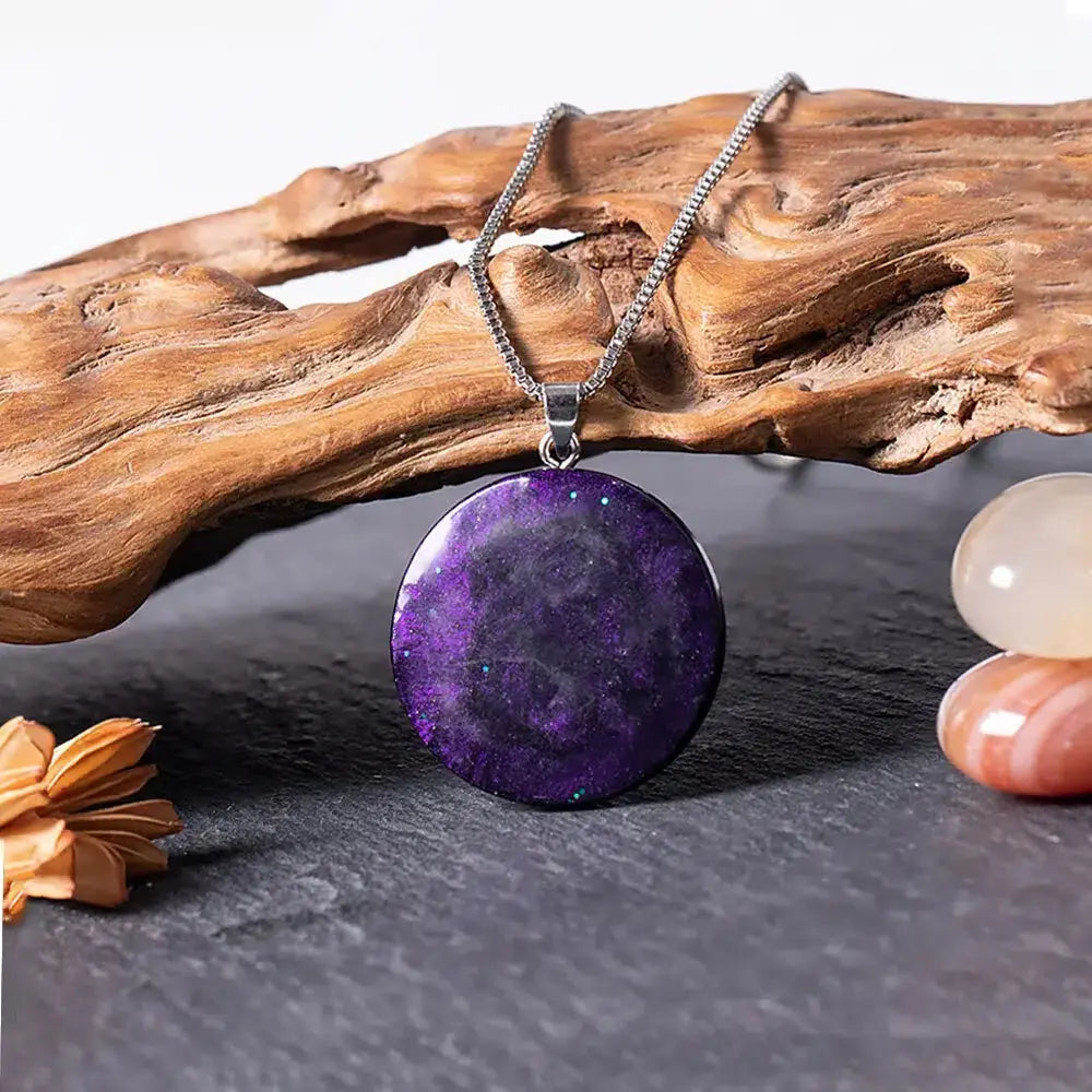Pendentif Orgonite « Révélation Divine » : Protection de l'Œil Bleu et Puissance du Cube de Métatron