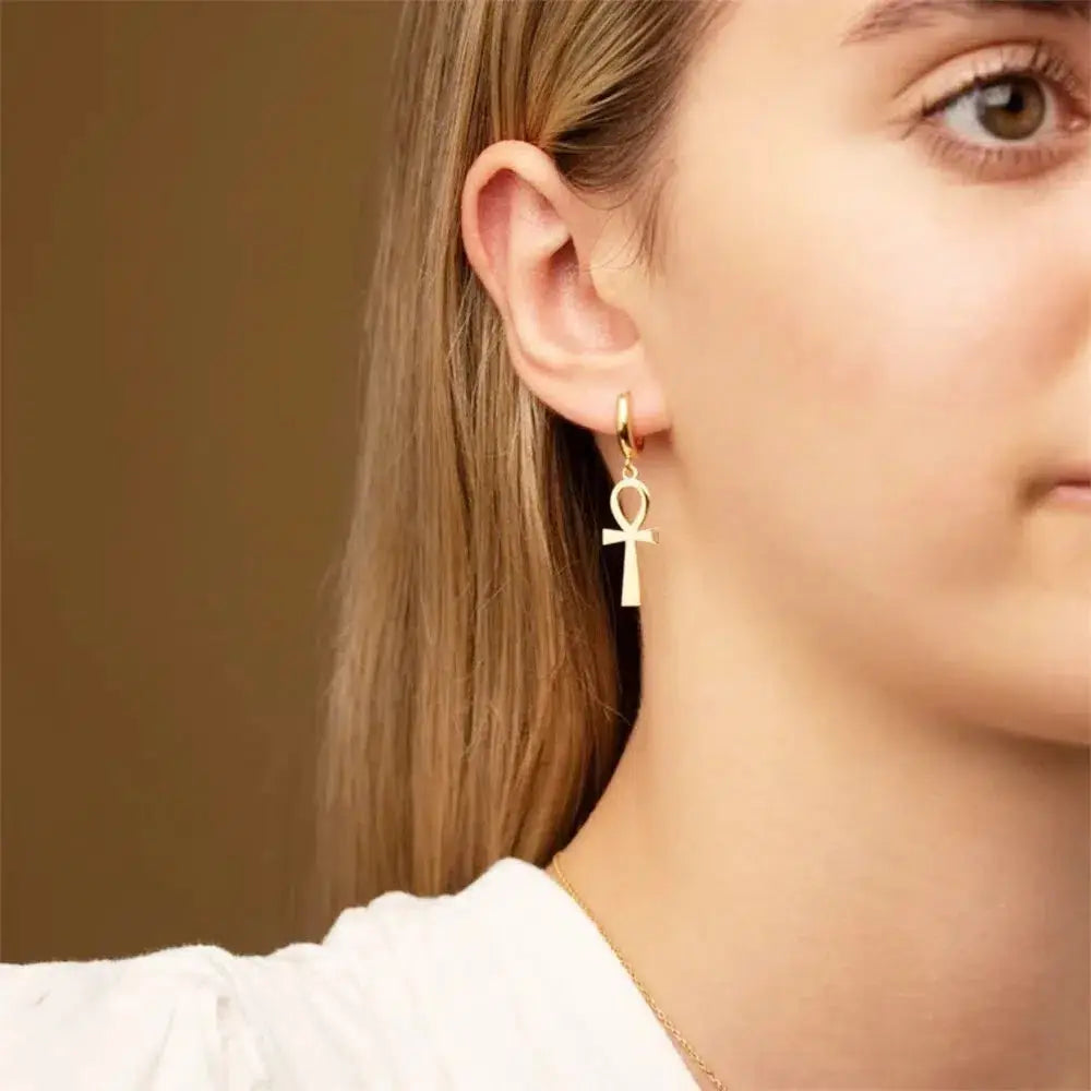 Boucles d’oreilles Croix de Ankh ref 02