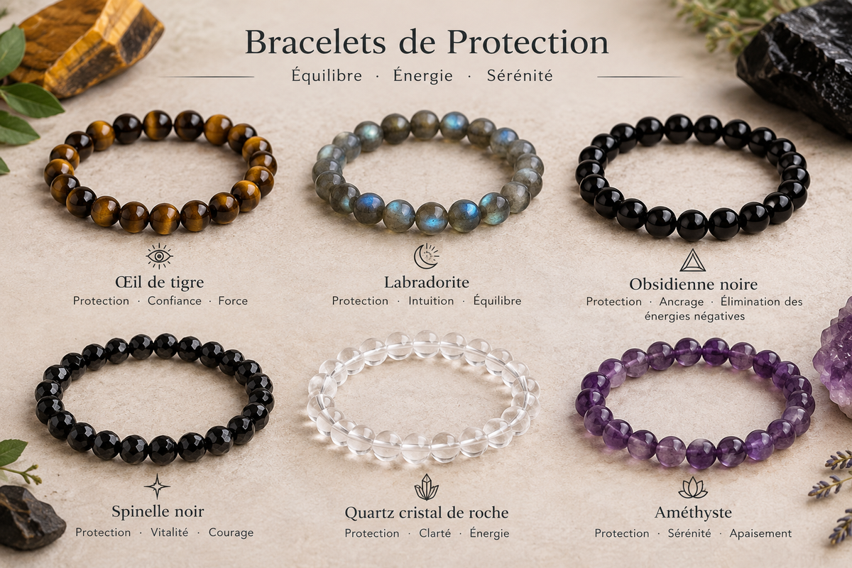 Bracelet de Protection : Comment Choisir les Bonnes Pierres ? MaPierreDeProtection®