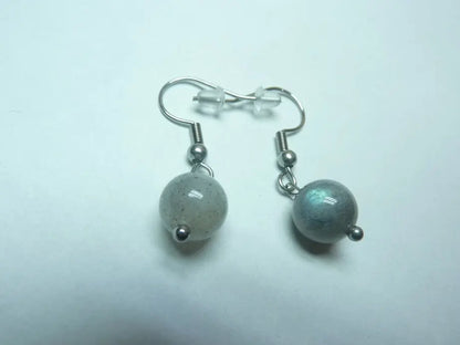 Boucles d'oreilles en Labradorite perles rondes 8 mm