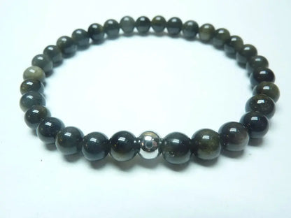 Bracelet en Obsidienne dorée 