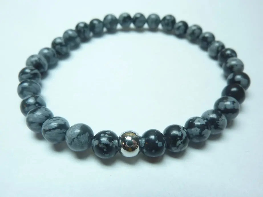 Bracelet obsidienne neige 