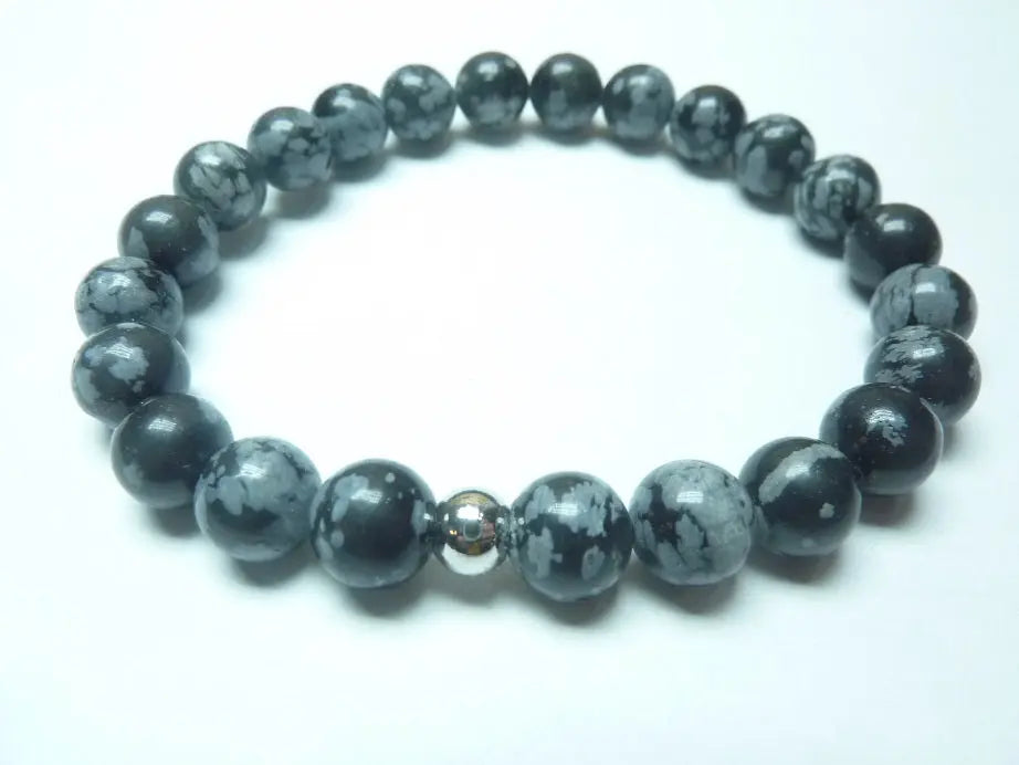 Bracelet obsidienne neige 