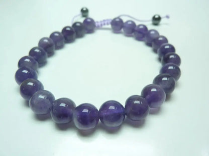 Bracelet réglable en Améthyste 8 mm