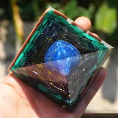 Orgonite « Gaia » en Lapis-Lazuli, Améthyste et Malachite MaPierreDeProtection®