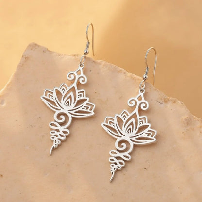 Boucles d'Oreilles Lotus Unalome mapierredeprotection