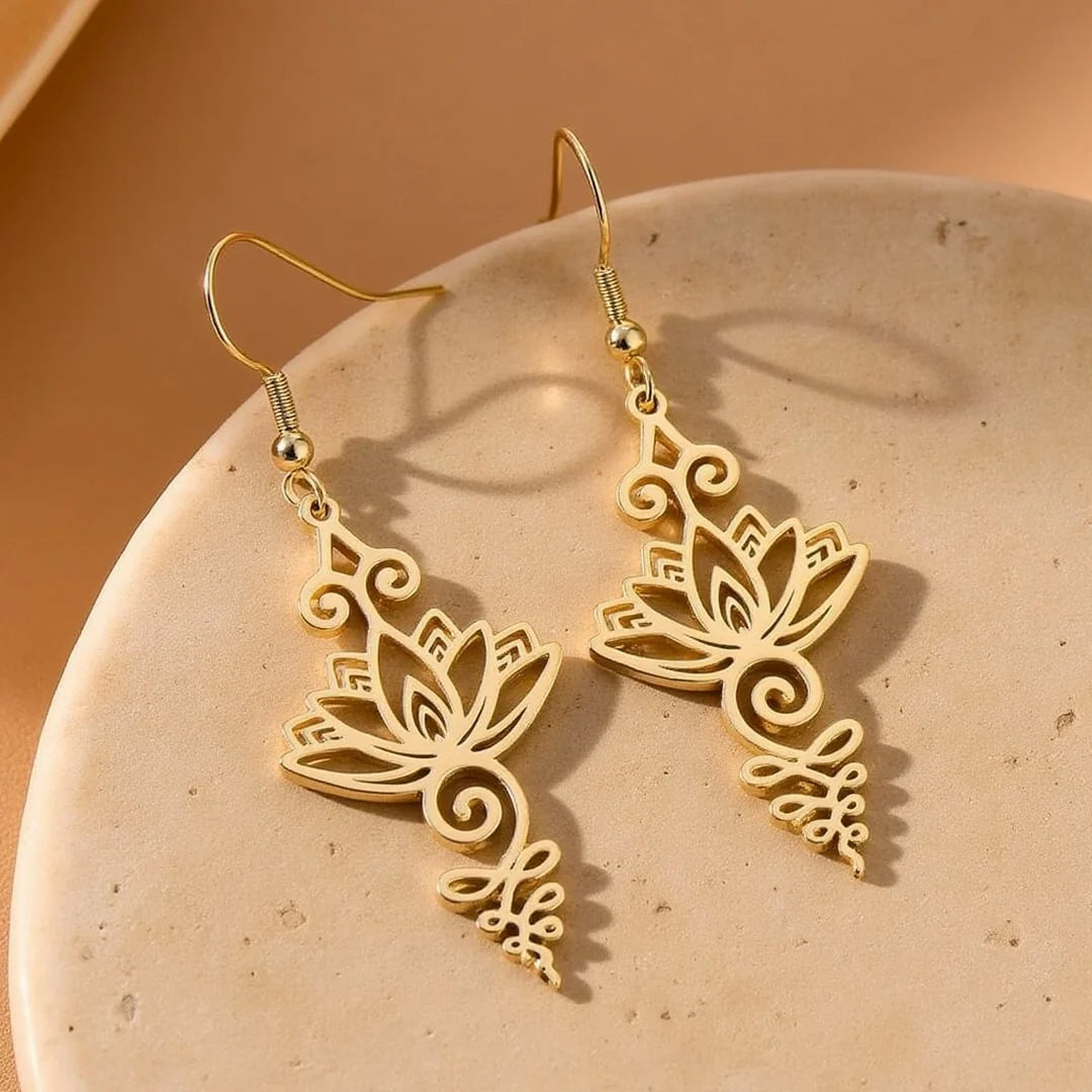Boucles d'Oreilles Lotus Unalome mapierredeprotection