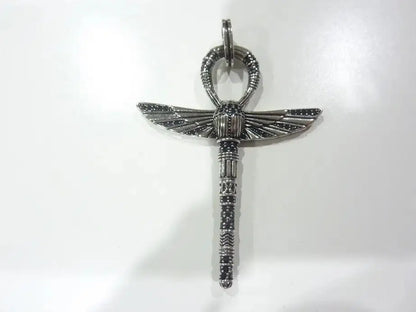 Pendentif Croix de vie Ankh avec scarabée argent 925