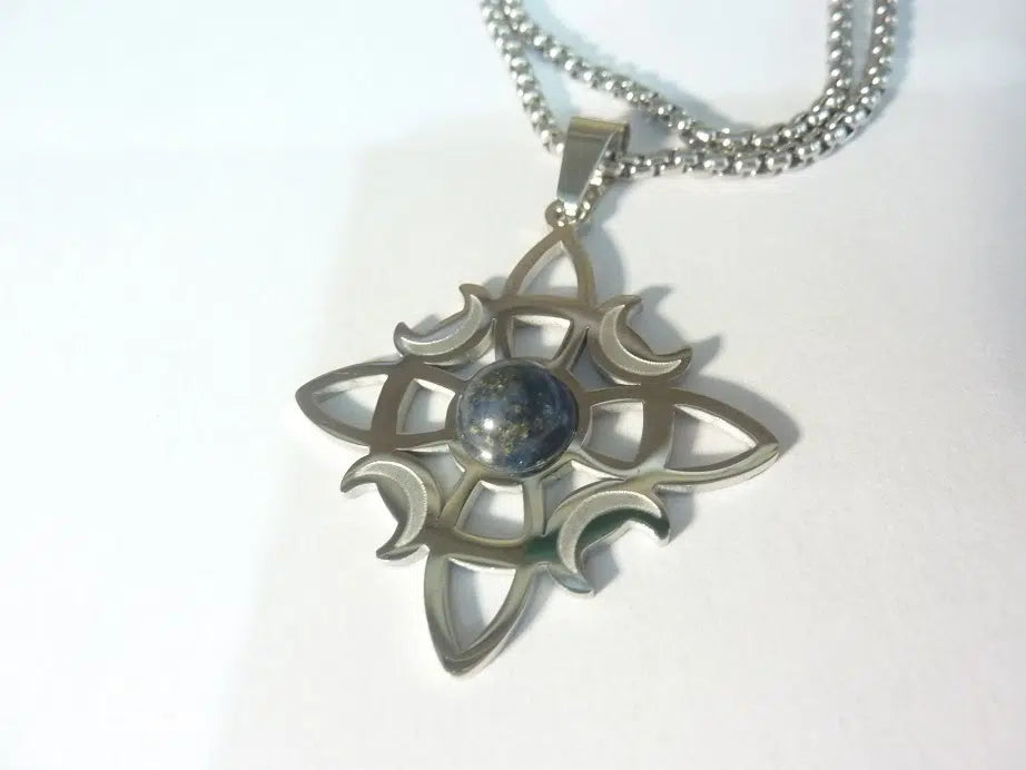 Pendentif noeud de sorcière (Wiccan) pierres au choix mapierredeprotection