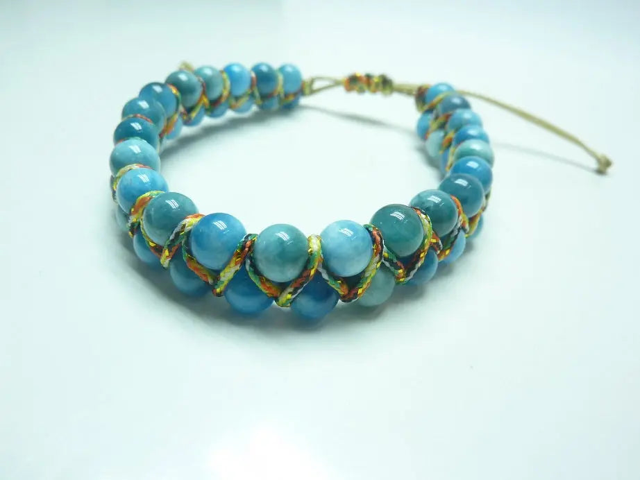 Bracelet réglable Apatite bleue mapierredeprotection