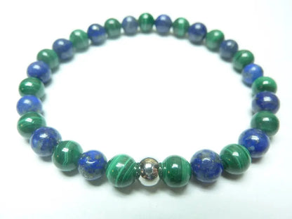 Bracelet en Malachite et Lapis lazuli mapierredeprotection