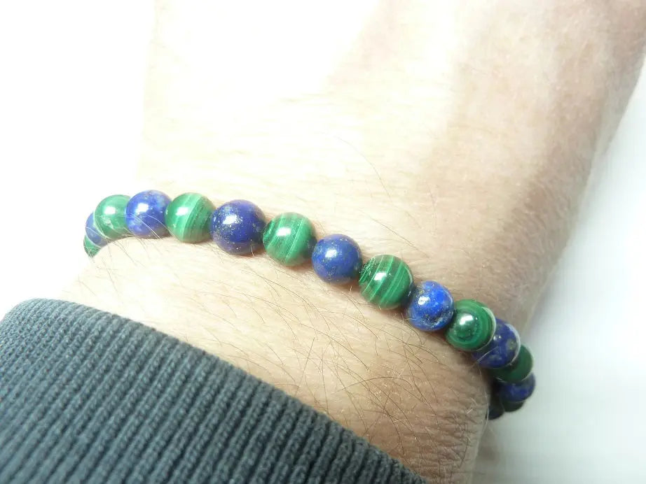 Bracelet en Malachite et Lapis lazuli mapierredeprotection