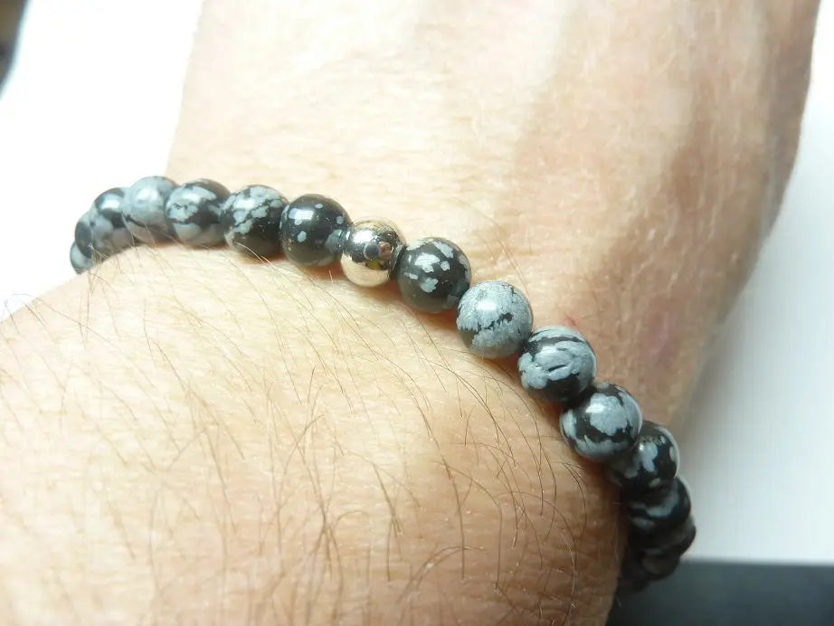 Bracelet en Obsidienne neige mapierredeprotection