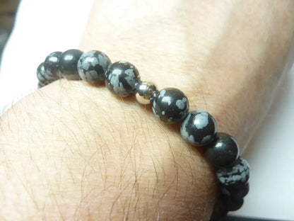Bracelet en Obsidienne neige mapierredeprotection