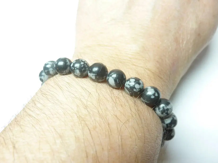 Bracelet réglable en Obsidienne neige mapierredeprotection