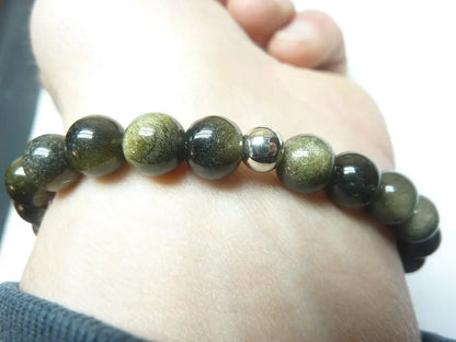 Bracelet en Obsidienne dorée mapierredeprotection