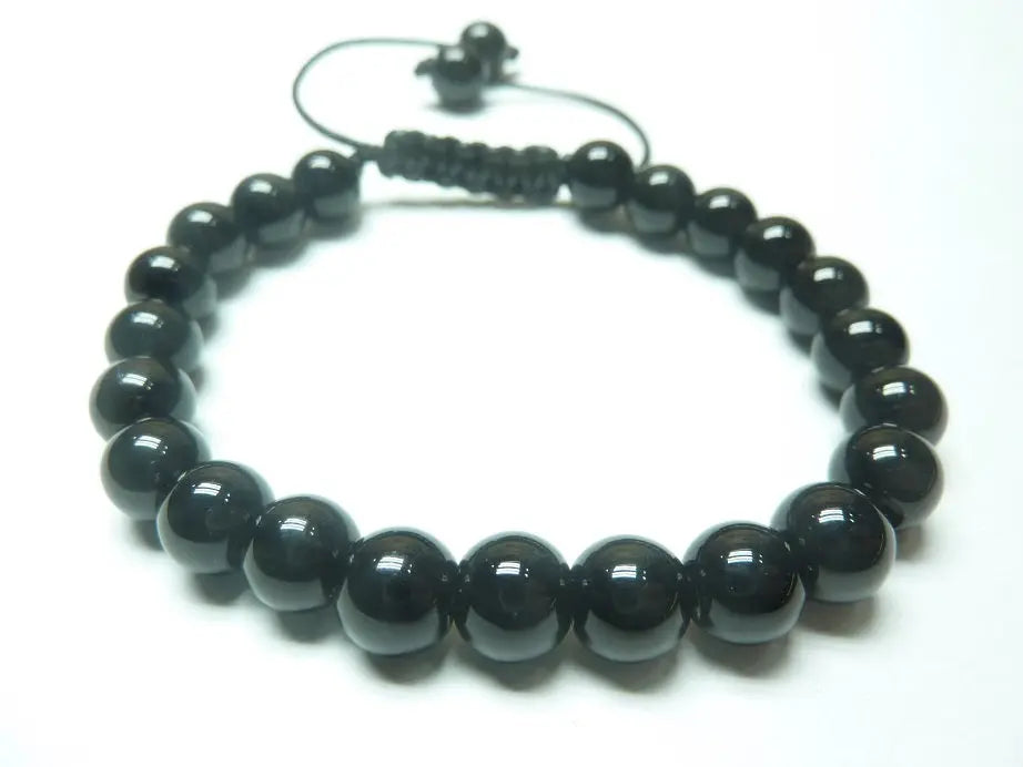 Bracelet ajustable Obsidienne noire