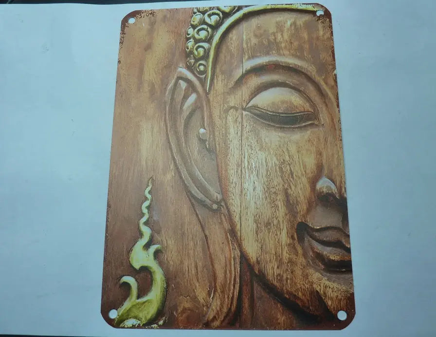 Bouddha plaque en métal ref 03 mapierredeprotection
