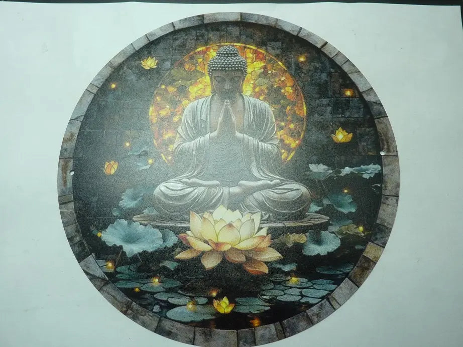 Bouddha plaque en métal ref 02 mapierredeprotection