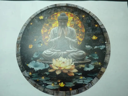 Bouddha plaque en métal ref 02 mapierredeprotection