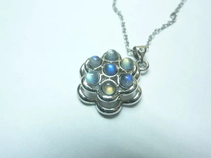 Pendentif anti-stress Labradorite + chaine acier inoxydable 50 cm mapierredeprotection
