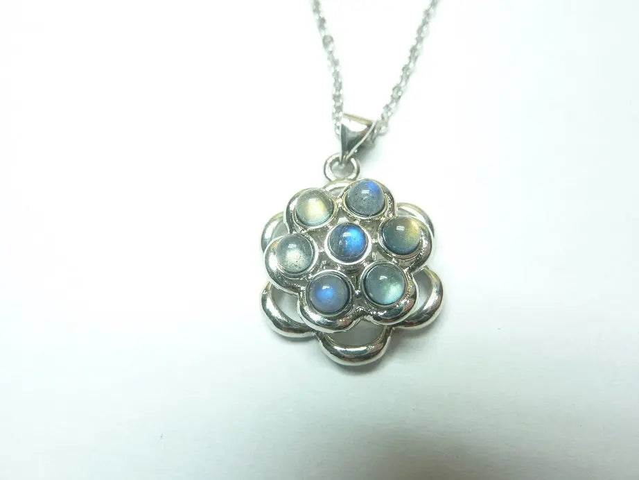 Pendentif anti-stress Labradorite + chaine acier inoxydable 50 cm mapierredeprotection