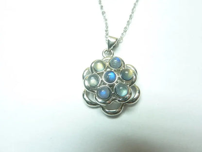 Pendentif anti-stress Labradorite + chaine acier inoxydable 50 cm mapierredeprotection