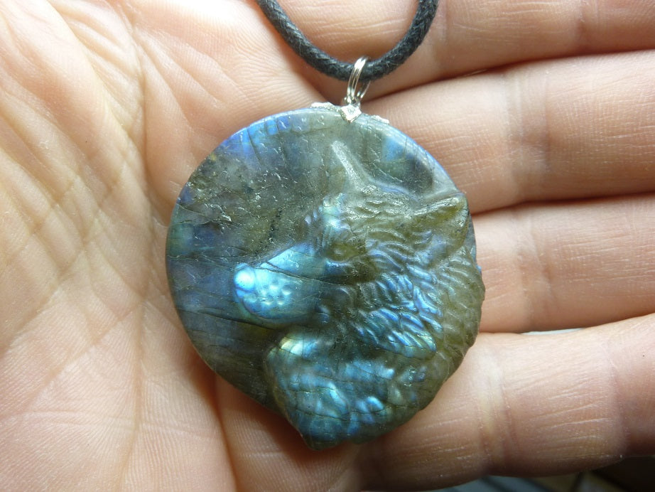 Pendentif Loup Labradorite spécial pour thérapeute 28 gr GGP 1201