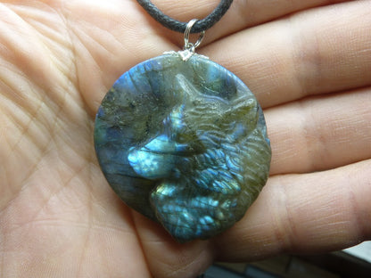 Pendentif Loup Labradorite spécial pour thérapeute 28 gr GGP 1201