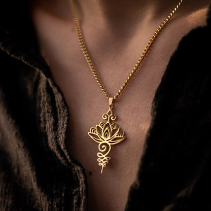 Pendentif Lotus Unalome mapierredeprotection