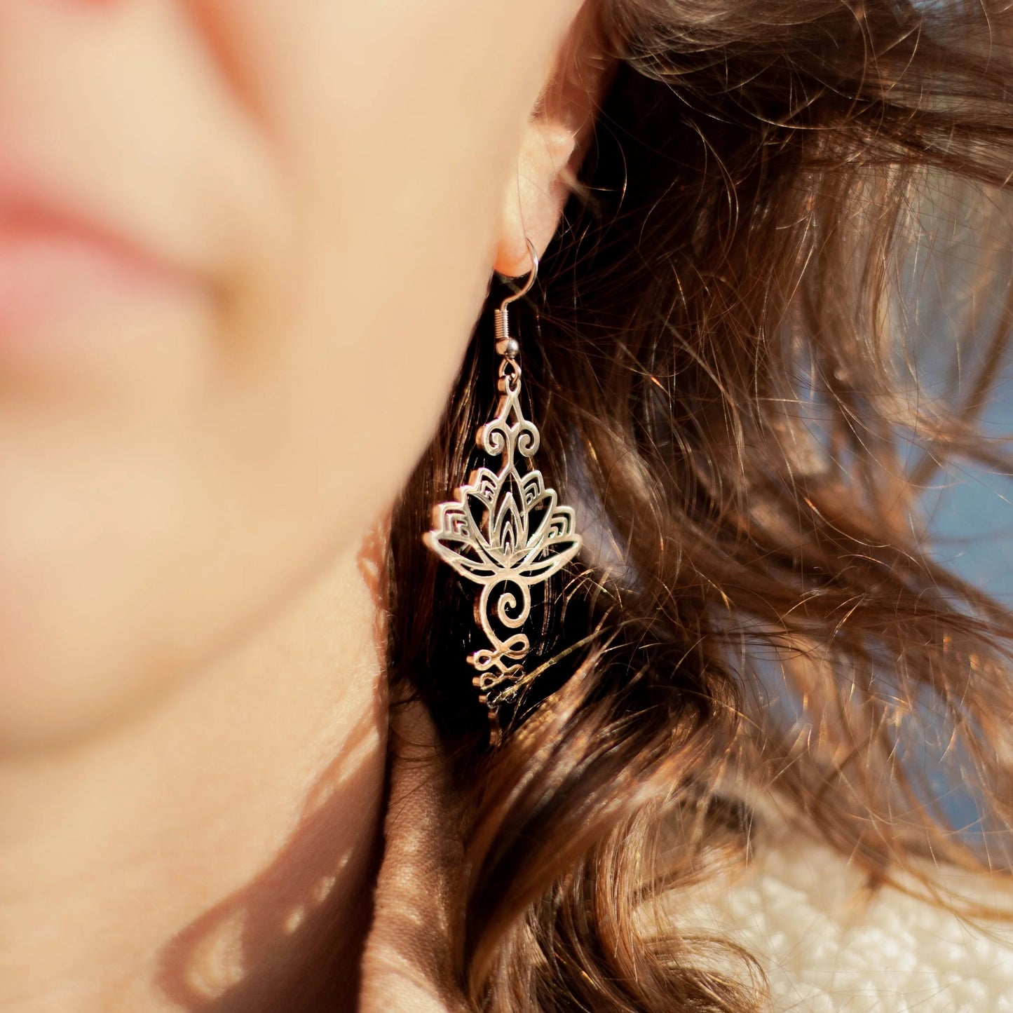 Boucles d'Oreilles Lotus Unalome mapierredeprotection