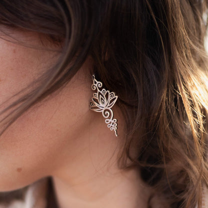 Boucles d'Oreilles Lotus Unalome mapierredeprotection