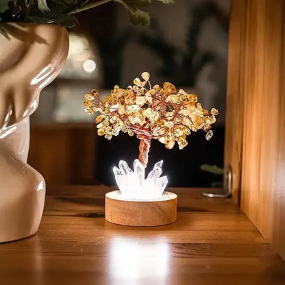 Arbre Lumineux "Joie & Abondance" en Citrine MaPierreDeProtection®
