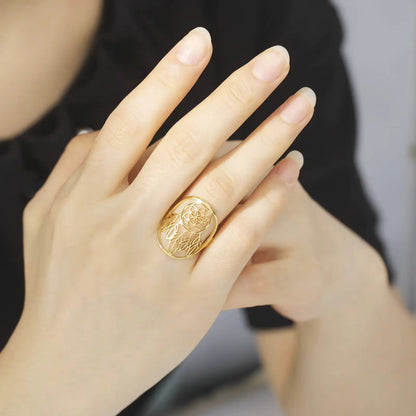 Bague attrape rêve-fleur de vie réglable
