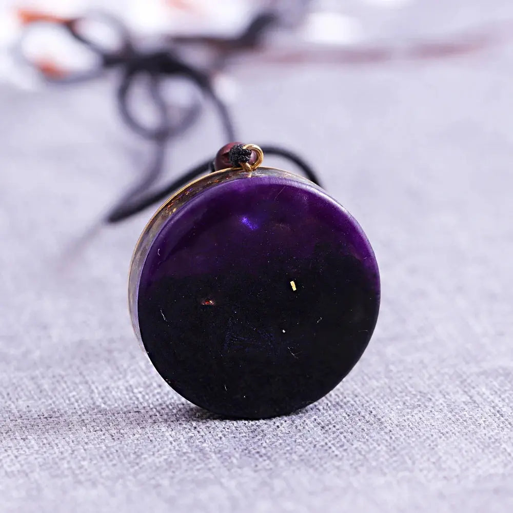 Pendentif Orgonite "Sri Yantra" en Turquoise et Oeil de Tigre MaPierreDeProtection®