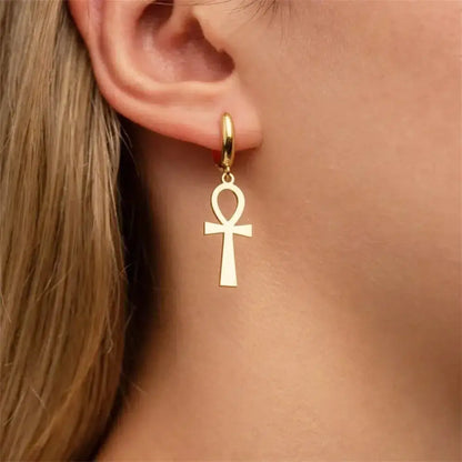 Boucles d’oreilles Croix de Ankh ref 02