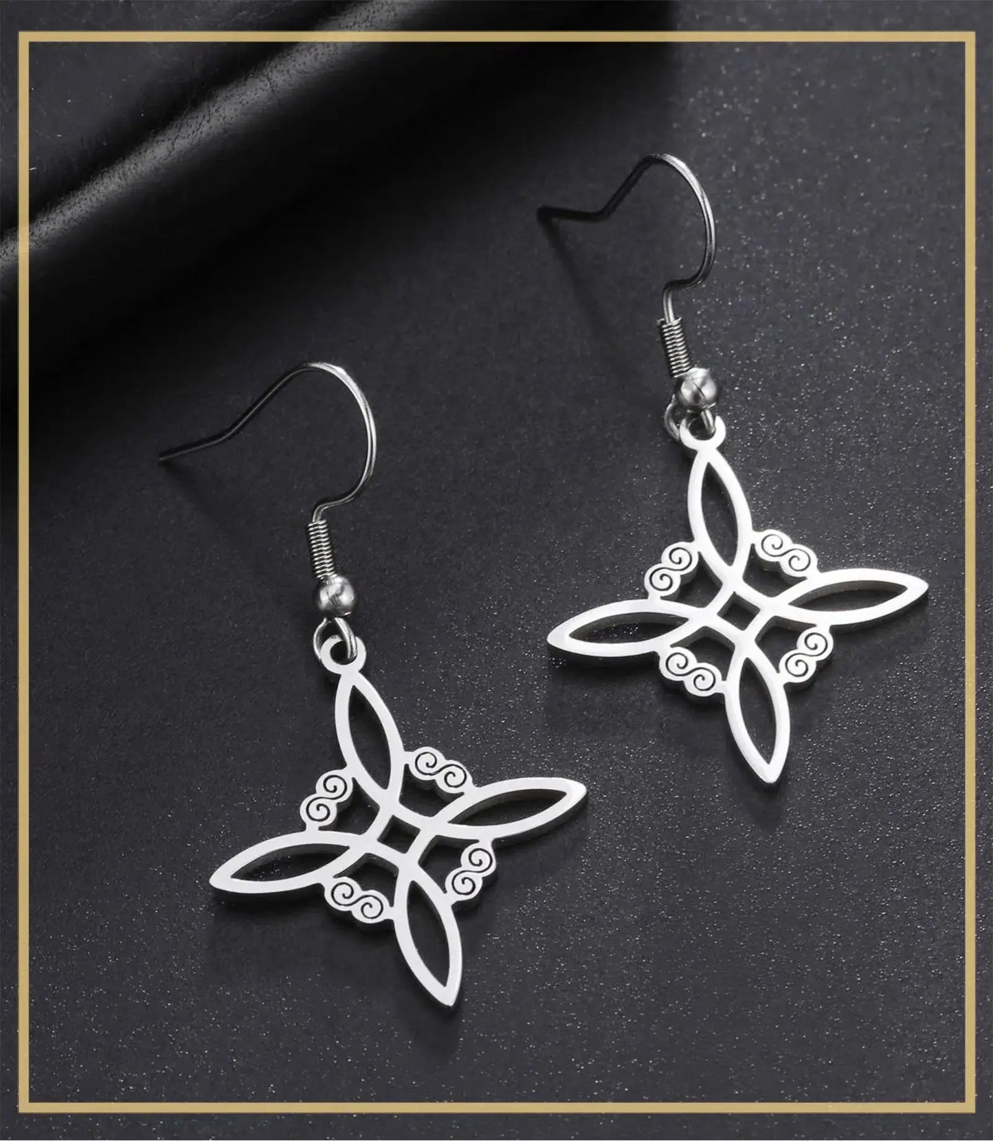 Boucles d’oreilles noeud de sorcière (Wiccan) mapierredeprotection