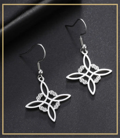 Boucles d’oreilles noeud de sorcière (Wiccan) mapierredeprotection