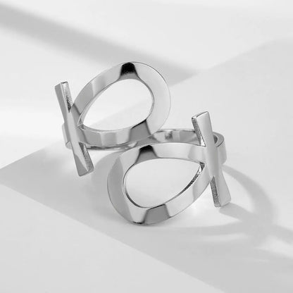 Bague Croix de Ankh réglable