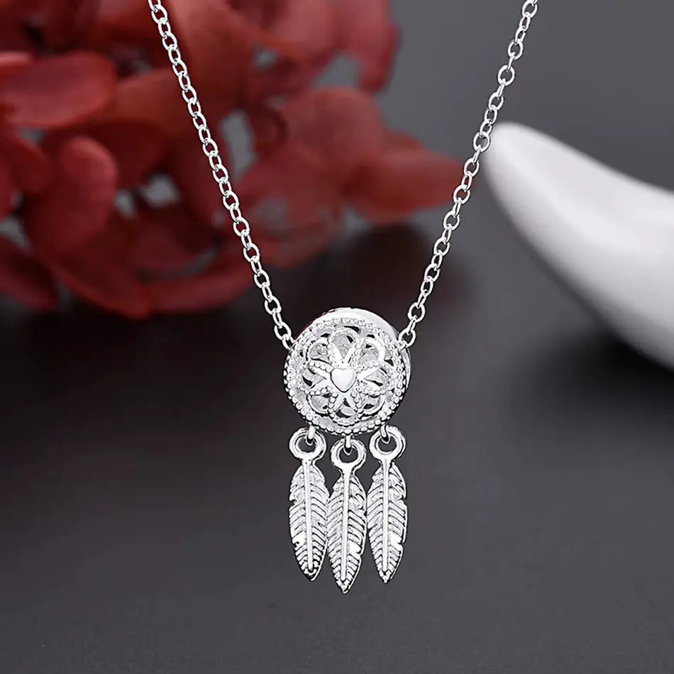 Collier pendentif et boucles d'Oreilles Attrape-Rêves argent 925
