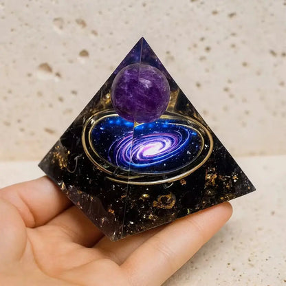 Orgonite « Galaxie » en Améthyste et Obsidienne noire MaPierreDeProtection®