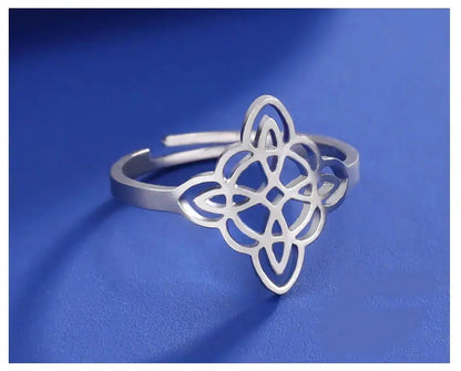 Bague ajustable noeud de sorcière (Wiccan) ref 02