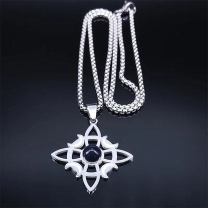 Pendentif noeud de sorcière (Wiccan) pierres au choix mapierredeprotection