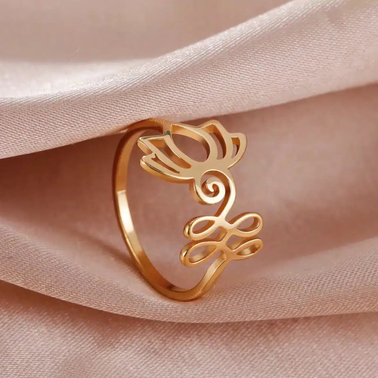 Bague Lotus Unalome mapierredeprotection