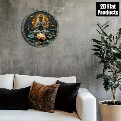 Bouddha plaque en métal ref 02 mapierredeprotection