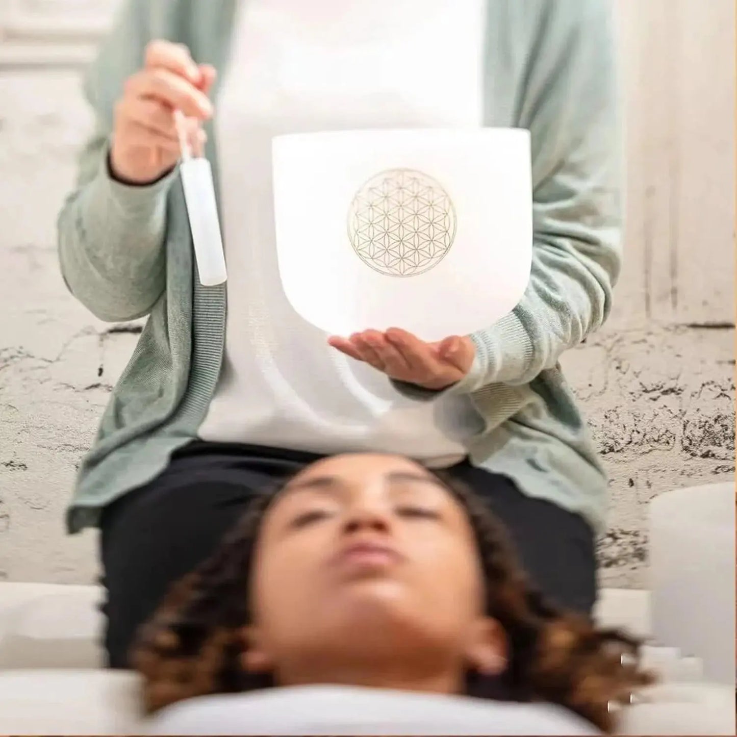 Bol Chantant en Cristal de Quartz "Fleur de Vie" MaPierreDeProtection®