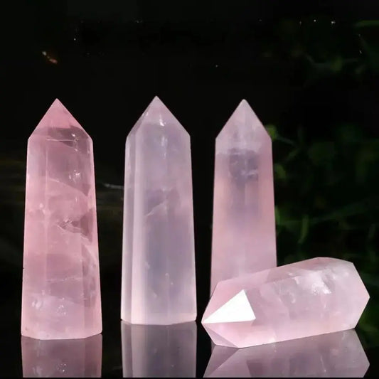 Pointe de sommeil en quartz rose naturel taillée, pierre énergétique apaisante pour sommeil profond et relaxation