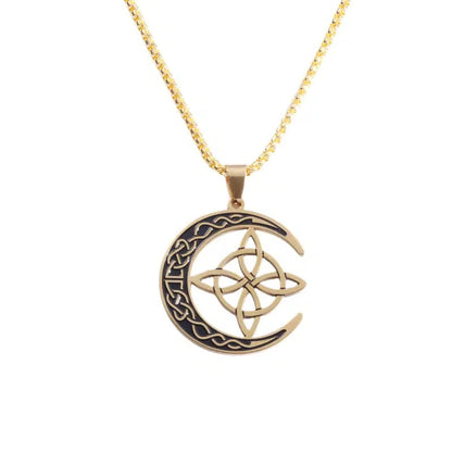 Pendentif noeud de sorcière (Wiccan) lune mapierredeprotection