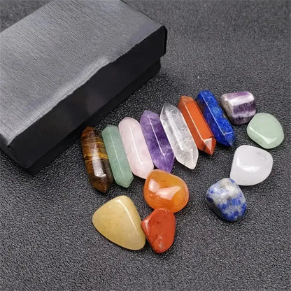 Coffret Reiki - Lot de 7 Pierres Naturelles & 7 Doubles Pointes MaPierreDeProtection®